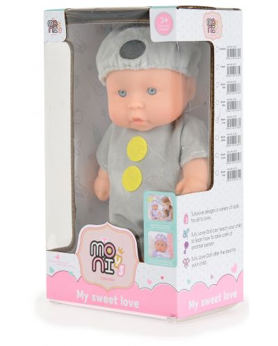 Κούκλα Moni Toys - Με γκρι κοστούμι ποντικιού, 20 εκ - 3