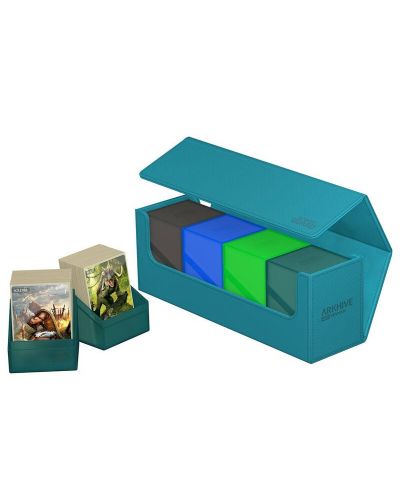 Κουτί αποθήκευσης καρτών Ultimate Guard Arkhive XenoSkin - Monocolor Petrol (400+ τεμ .) - 5