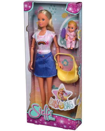 Κούκλα Simba Toys Steffi Love - Steffi με σακίδιο για μωρό - 4