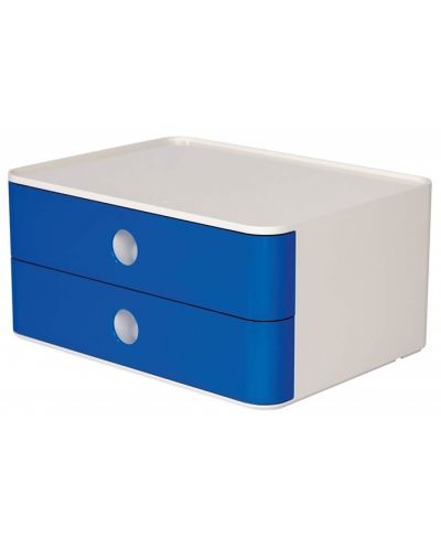 Κουτί με 2 συρτάρια Han - Allison smart, μπλε - 1