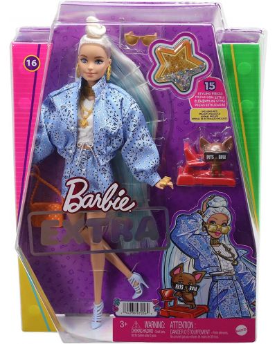 Κούκλα Barbie Extra - Με ξανθά μαλλιά, κουτάβι και αξεσουάρ - 5