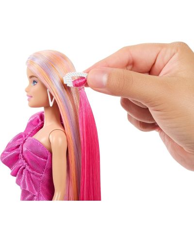 Κούκλα Barbie Fun & Fancy Hair - Με μακριά πολύχρωμα μαλλιά και αξεσουάρ - 5