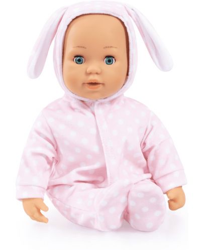Κούκλα με ήχους Bayer - Anna Baby, ανοιχτό ροζ κουνελάκι, 38 cm - 3