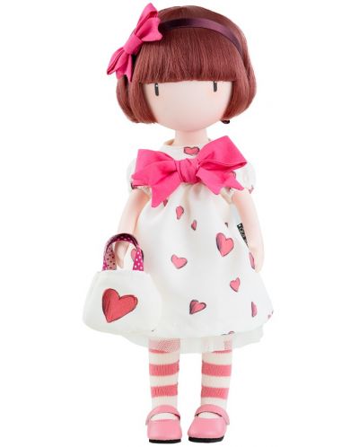 Κούκλα Paola Reina Santoro Gorjuss - Little Heart, με φόρεμα με καρδούλες, 32 εκ - 1