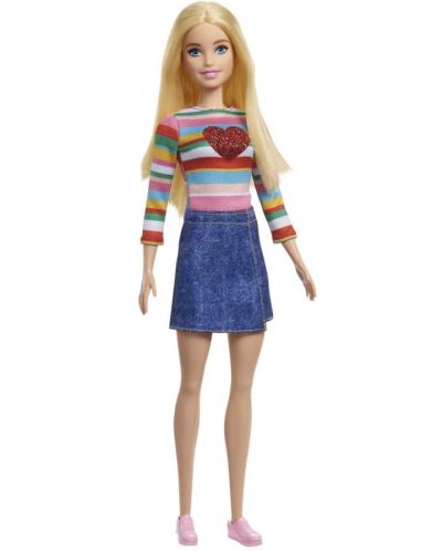 Κούκλα Barbie - Με μπλούζα καρδιά - 2