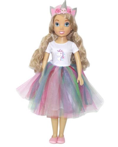 Κούκλα Bambolina -My lovely doll, με φόρεμα μονόκερος, 80 εκ - 1