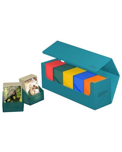 Κουτί αποθήκευσης καρτών Ultimate Guard Arkhive XenoSkin - Monocolor Petrol (400+ τεμ .) - 4