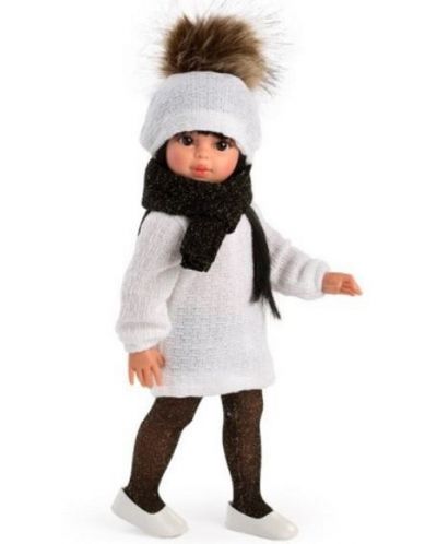 Κούκλα Asi - Sabrina με λευκό φόρεμα και μαύρο μαντήλι, 40 εκ - 1