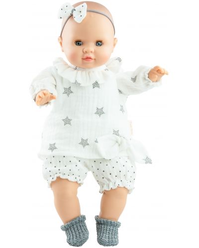 Κούκλα- μωρό Paola Reina Manus - Λόλα, με αστέρι μπλούζα και κορδέλα στα μαλλιά, 36 εκ - 1