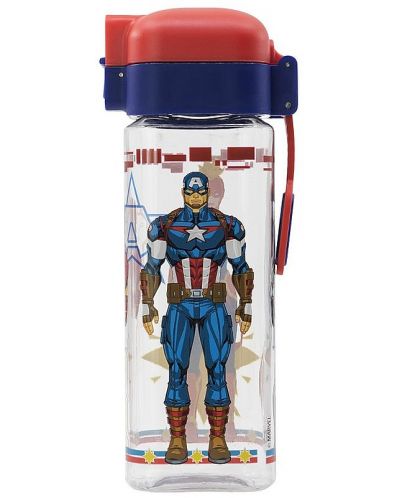 Τετράγωνο μπουκάλι νερού Stor - Avengers, 550 ml - 1