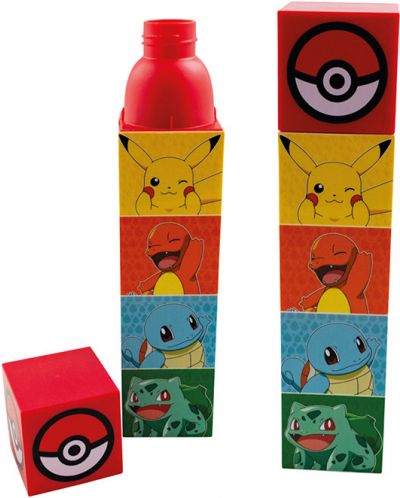 Τετράγωνο μπουκάλι νερού Kids Euroswan - Pokémon, 650 ml - 1