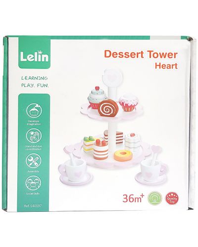 Σετ παιχνιδιού Lelin - Δίσκος με γλυκά και καφέ - 4