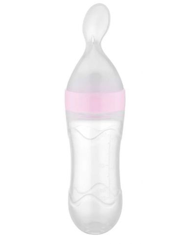 Κουτάλι με δοχείο για στερεά τροφή BabyJem - Ροζ - 3