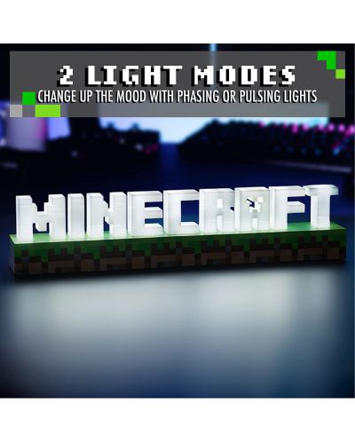 Λάμπα Paladone Games: Minecraft - Logo - 3