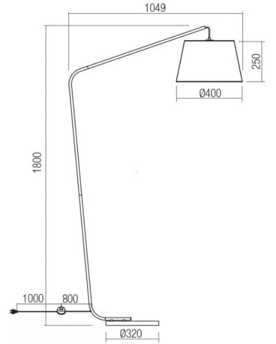 Φωτιστικό δαπέδου Smarter - Kermit 01-3078, IP20, E27, 1 x 42 W, μαύρο ματ - 2