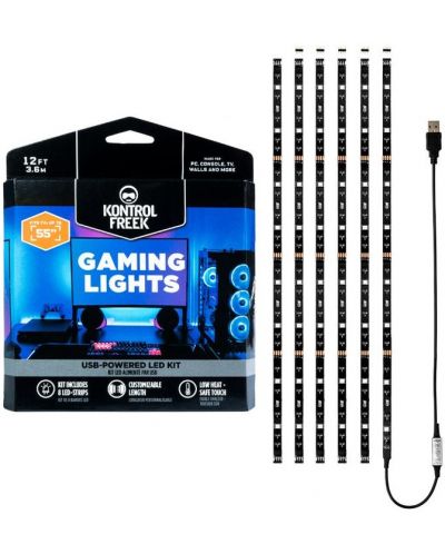Ταινία LED KontrolFreek -  Gaming Lights Kit, RGB, 3.6m, μαύρο - 1