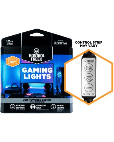 Ταινία LED KontrolFreek -  Gaming Lights Kit, RGB, 3.6m, μαύρο - 2