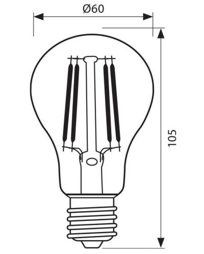 Λάμπα LED Vivalux - AF60, E27, 8W, 4000K, για Ντουί  - 3