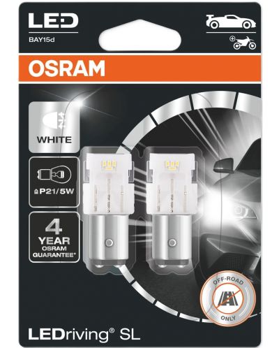 LED Λάμπες αυτοκινήτου Osram - LEDriving, SL, P21/5W, 1.7W, 2 τεμάχια, λευκό - 1