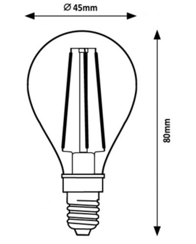 Λάμπα LED Rabalux - E14, 6W, G45, 3000К,filament - 3