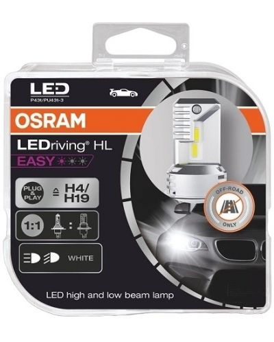 LED Λάμπες αυτοκινήτου Osram - LEDriving, HL Easy, H4/H19, 19W, 2 τεμάχια - 1