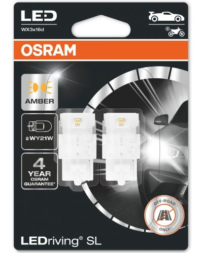 LED Λάμπες αυτοκινήτου Osram - LEDriving, SL, Amber, WY21W, 1.4W, 2 τεμάχια, κίτρινο - 1