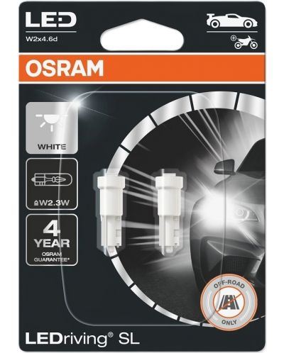 LED Λάμπες αυτοκινήτου Osram - LEDriving, SL, W2.3W (T5), 0.25W, 2 τεμάχια, λευκό - 1