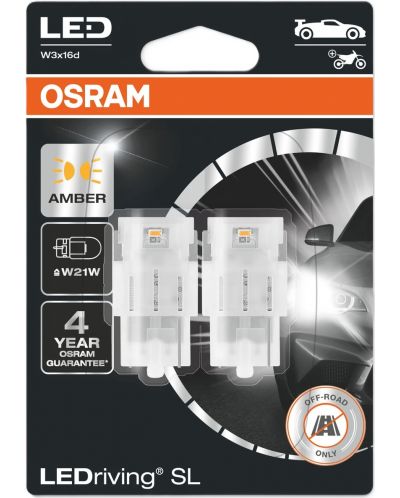 LED Λάμπες αυτοκινήτου Osram - LEDriving, SL, Amber, W21W, 1.3W, 2 τεμάχια, κίτρινο - 1