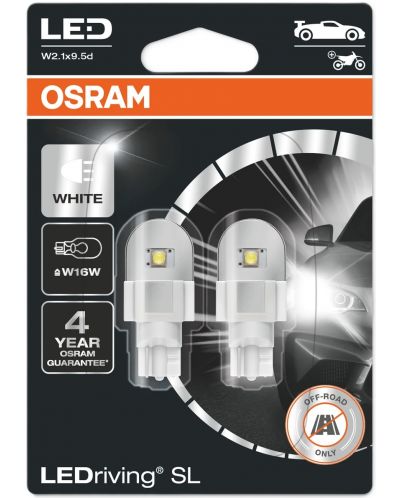 LED Λάμπες αυτοκινήτου Osram - LEDriving, SL, W16W, 2W,  2 τεμάχια, λευκό - 1