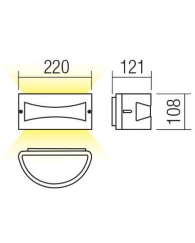 LED Εξωτερική Απλίκα Smarter - Asti 90189, IP54, 240V, 10W, σκούρο καφέ - 2