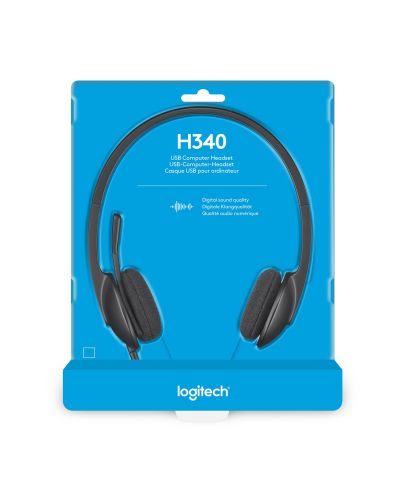 Ακουστικά Logitech - H340, μαύρα - 8