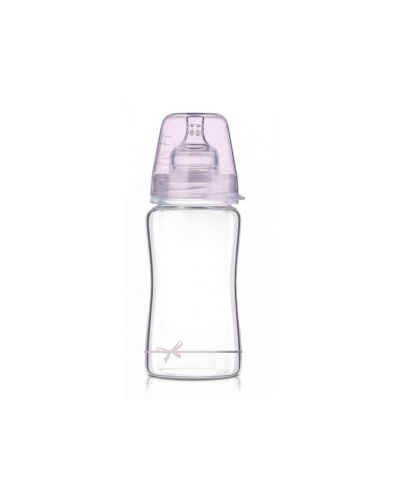 Μπιμπερό Lovi - Baby Shower,γυαλί, 250 ml, 3 m+, ροζ - 1