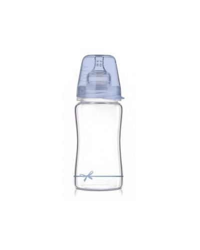 Μπιμπερό  Lovi - Baby Shower, γυαλί, 250 ml, 3 m+, μπλε - 1