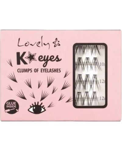 Lovely Ψεύτικες βλεφαρίδες σε δέσμες K Eyes, 40 броя  - 1
