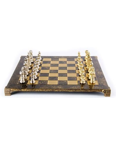 Πολυτελές σκάκι Manopoulos - Staunton,καφέ και χρυσό, 44 x 44 εκ - 2