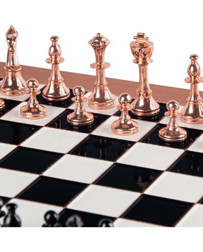 Σκάκι πολυτελείας Manopoulos - Staunton, μαύρο και χάλκινο, 36 x 36 - 5