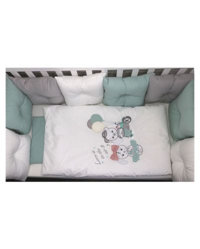 Σετ κρεβατοκάμαρας πολυτελείας Bambino Casa - Pillows verde, 12 τεμαχίων - 1