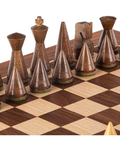 Πολυτελές σκάκι Manopoulos - μοντερνιστικός, καρύδι, 40 x 40 cm - 6