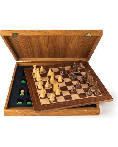 Πολυτελές σκάκι Manopoulos - μοντερνιστικός, καρύδι, 40 x 40 cm - 1