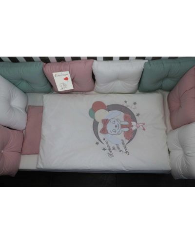 Πολυτελές σετ κρεβατοκάμαρας  Bambino Casa - Pillows rosa,12 μέρη - 2