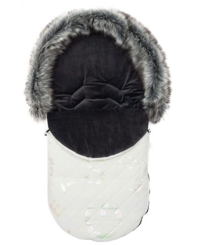 Πολυτελές χειμερινος σάκος καροτσιού New Baby - 48 х 98 cm, μπεζ - 1