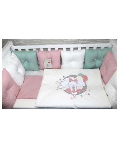 Πολυτελές σετ κρεβατοκάμαρας  Bambino Casa - Pillows rosa,12 μέρη - 3