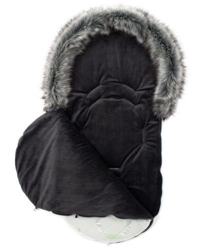 Πολυτελές χειμερινος σάκος καροτσιού New Baby - 48 х 98 cm, μπεζ - 2