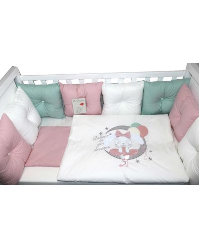 Πολυτελές σετ κρεβατοκάμαρας  Bambino Casa - Pillows rosa,12 μέρη - 1