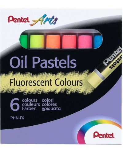 Παστέλ λαδιού Pentel Arts - Fluo,6 χρώματα - 1