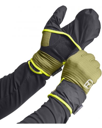 Ανδρικά γάντια Ortovox - Fleece Grid Cover, μέγεθος S, κίτρινο - 3