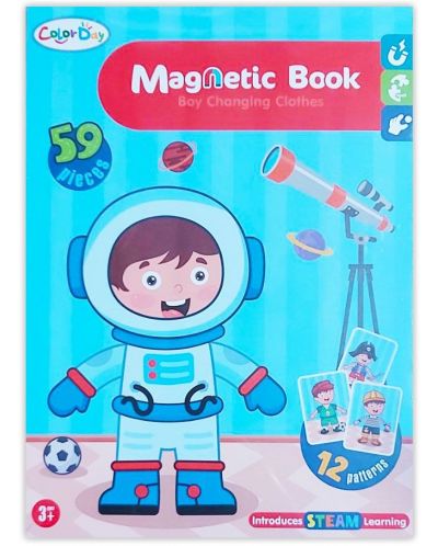 Μαγνητικό βιβλίο Raya Toys - Αλλαγή ρούχων με αγόρι, 59 τεμάχια - 1