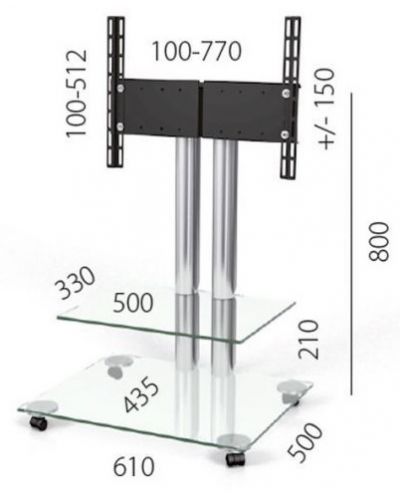 Τραπέζι για σύστημα ήχου και βίντεοSpectral - PL 60, μαύρο/διάφανο - 2
