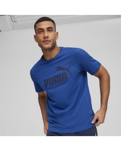 Ανδρικό μπλουζάκι Puma - Essentials Logo Tee , μπλε - 4