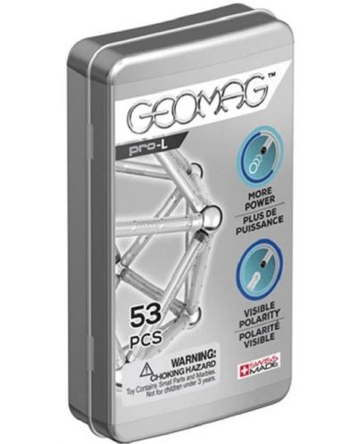 Μαγνητική κατασκευή Geomag - Pro-L Pocket Set, 53 κομμάτια - 1